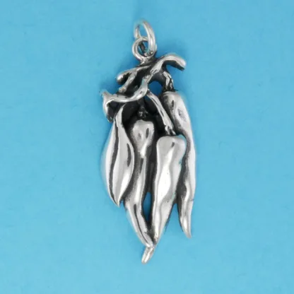 Microsculptures 0693 Chili Peppers Silver Charm