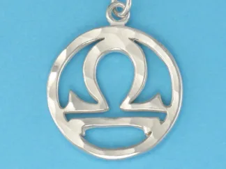 Microsculptures 0070 Libra Sign Silver Pendant
