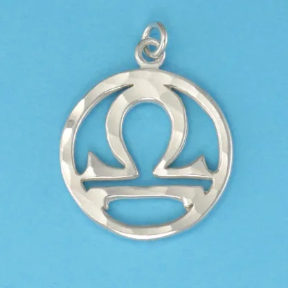 Microsculptures 0070 Libra Sign Silver Pendant