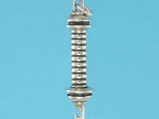 Microsculptures 0704 Electric Fence Handle Silver Charm