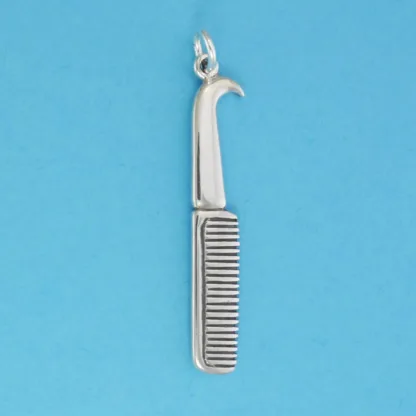Microsculptures 0708 Hoof Pick & Comb Silver Charm