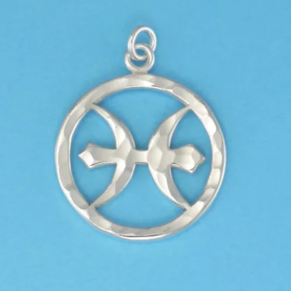 Microsculptures 0071 Pisces Sign Silver Pendant