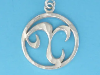 Microsculptures 0072 Aries Sign Silver Pendant