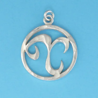 Microsculptures 0072 Aries Sign Silver Pendant