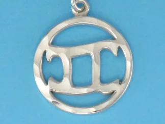 Microsculptures 0073 Gemini Sign Silver Pendant