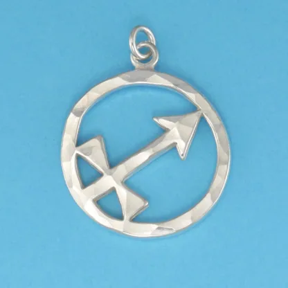Microsculptures 0074 Sagittarius Sign Silver Pendant