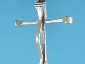 Microsculptures 0760 Horseshoe Nail Cross Silver Pendant-Large