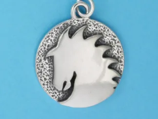 Microsculptures 0780 Sunburst Horse Head Silver Pendant