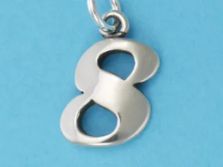 Microsculptures N8 Number-8 Silver Charm