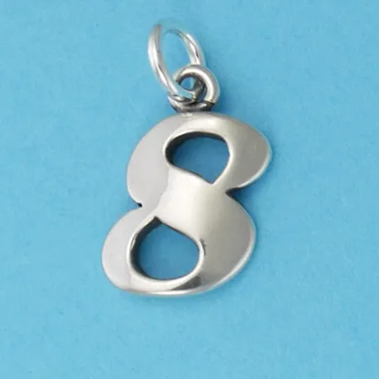 Microsculptures N8 Number-8 Silver Charm