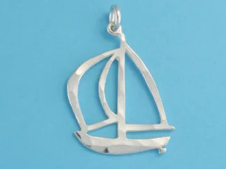 Microsculptures 0008 Sailboat Silver Charm