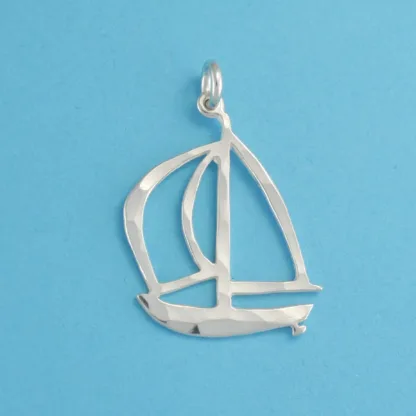 Microsculptures 0008 Sailboat Silver Charm