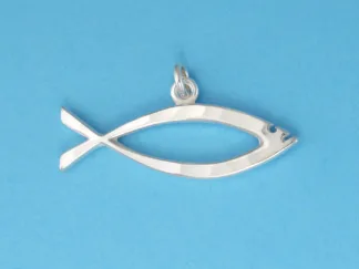 Microsculptures 0081 Jesus Fish Silver Charm