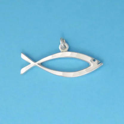 Microsculptures 0081 Jesus Fish Silver Charm