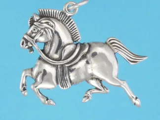 Microsculptures 0831 Persian War Horse Silver Pendant
