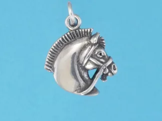 Microsculptures 0832 Persian Horse Head Silver Charm
