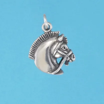 Microsculptures 0832 Persian Horse Head Silver Charm