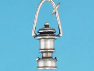 Microsculptures 0859 Camping Lantern Silver Charm