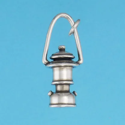 Microsculptures 0859 Camping Lantern Silver Charm