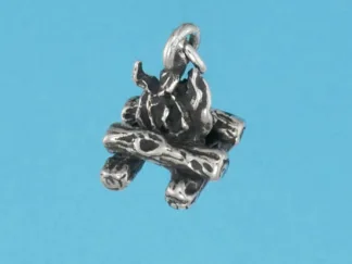 Microsculptures 0864 Camp Fire Silver Charm