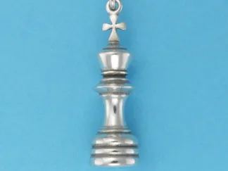 Microsculptures 0871 King Chess Piece Silver Charm