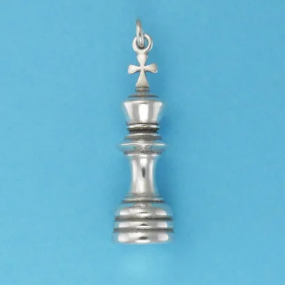 Microsculptures 0871 King Chess Piece Silver Charm