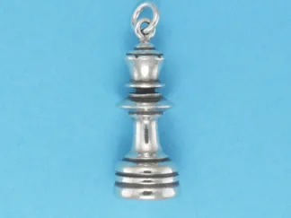 Microsculptures 0872 Queen Chess Piece Silver Charm