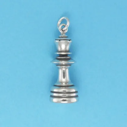 Microsculptures 0872 Queen Chess Piece Silver Charm