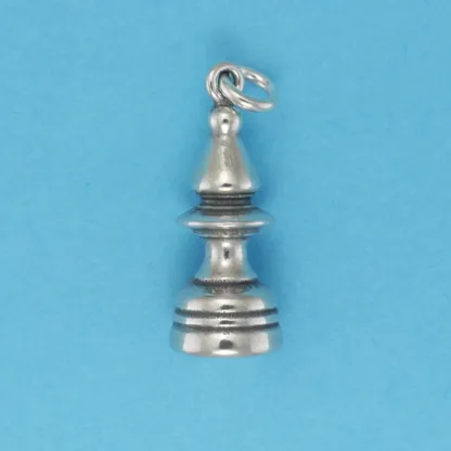 Microsculptures 0873 Bishop Chess Piece Silver Charm