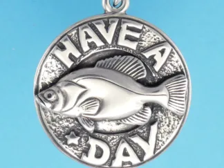 Microsculptures 0887 Have A Crappie Day Silver Pendant