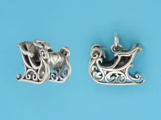 Microsculptures 0893 Sleigh Silver Charm