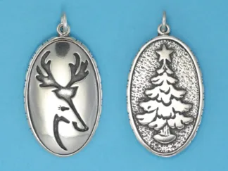 Microsculptures 0895 Reindeer Silver Pendant