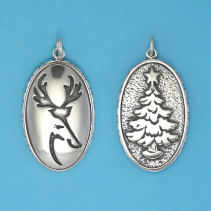 Microsculptures 0895 Reindeer Silver Pendant