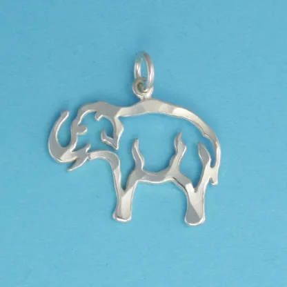 Microsculptures 0009 Elephant Silver Charm