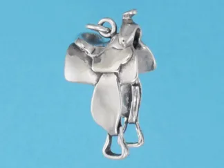 Microsculptures 0900 Western Saddle Silver Charm