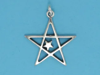 Microsculptures 0905 Big Star Little Star Silver Charm