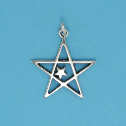 Microsculptures 0905 Big Star Little Star Silver Charm