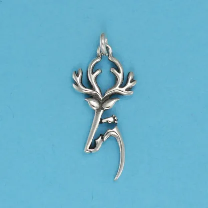 Microsculptures 0908 Reindeer Head Silver Charm