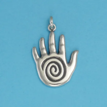 Microsculptures 0909 Healing Hand Silver Pendant