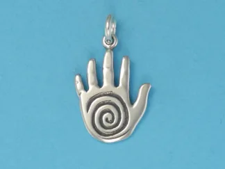 Microsculptures 0910 Healing Hand Silver Charm