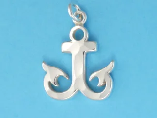 Microsculptures 0092 Hammer Faced Anchor Silver Charm