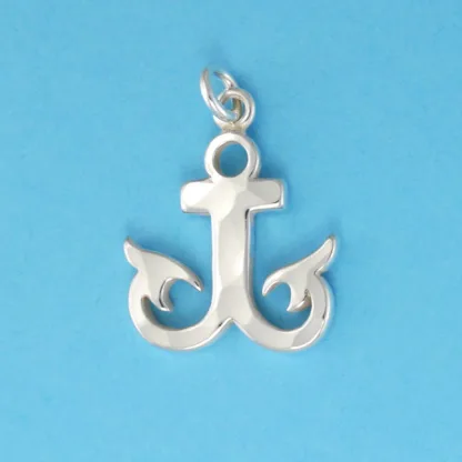 Microsculptures 0092 Hammer Faced Anchor Silver Charm