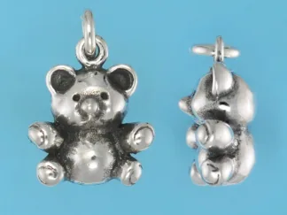 Microsculptures 0920 Teddy Bear Silver Charm