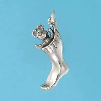 Microsculptures 0922 Christmas Stocking Silver Charm
