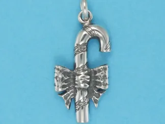 Microsculptures 0934 Candy Cane Silver Charm