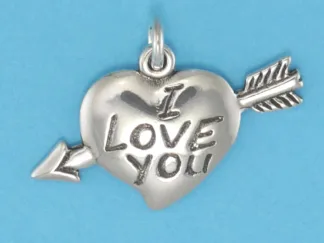 Microsculptures 0941 I Love You Heart Silver Charm