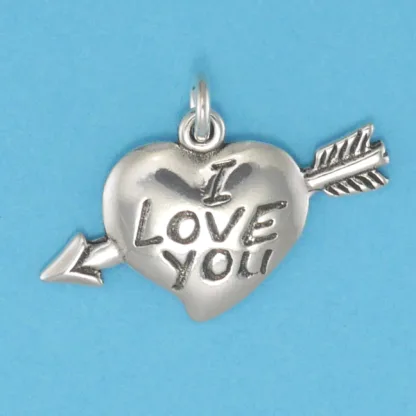 Microsculptures 0941 I Love You Heart Silver Charm