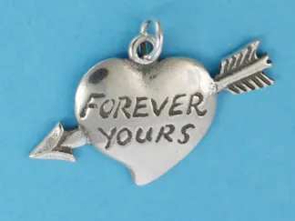 Microsculptures 0943 Forever Yours Heart Silver Charm