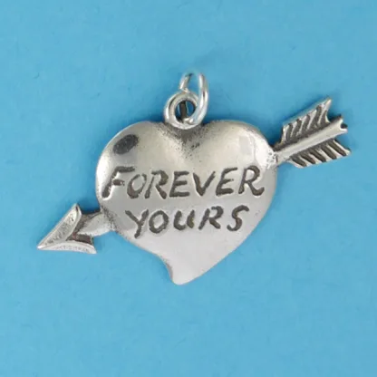 Microsculptures 0943 Forever Yours Heart Silver Charm