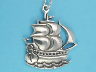 Microsculptures 0955 Sailing Ship Silver Pendant